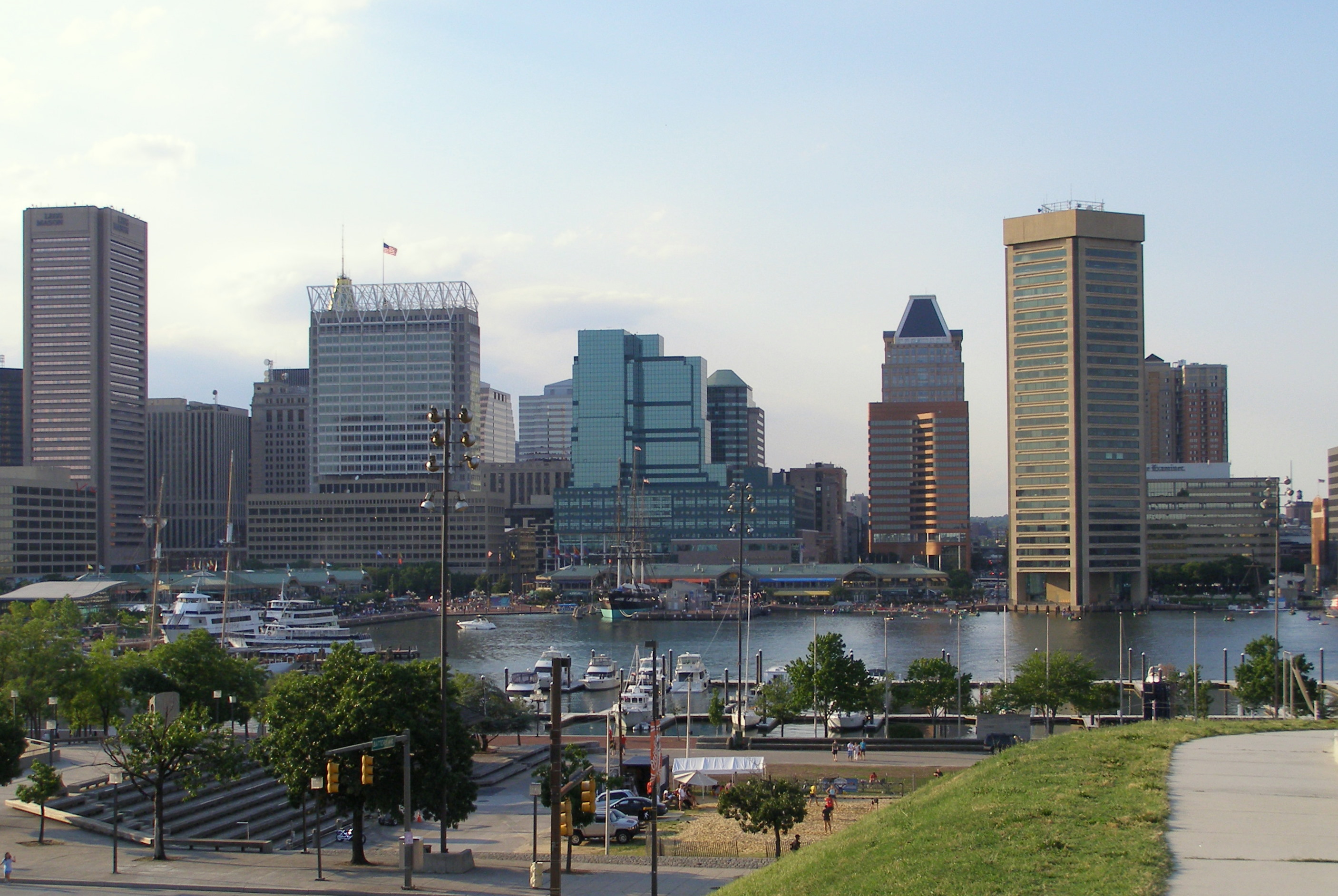 Baltimore skyline and Inner Harbor from Federal Hill, city where the collaboratory focused